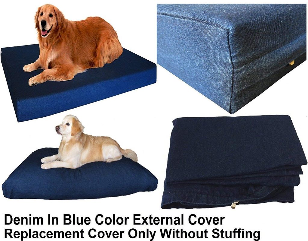 Heavy Duty Navy Blue Denim Jean Dog Pet Bed